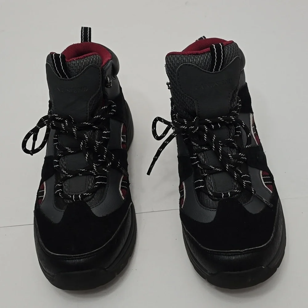 Lands' End Men's Hiking Boots Gray Black Red Size 8.5 D